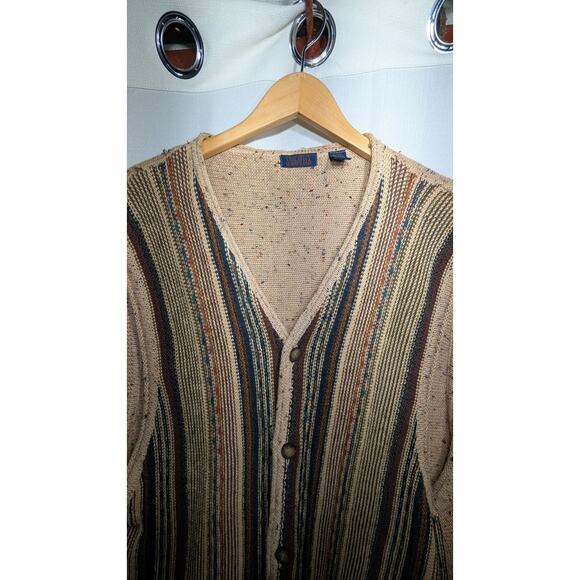 Western Striped Knit Sweater Vest Sz L Southwestern 90s Earthy Boho unisex - Picture 3 of 6